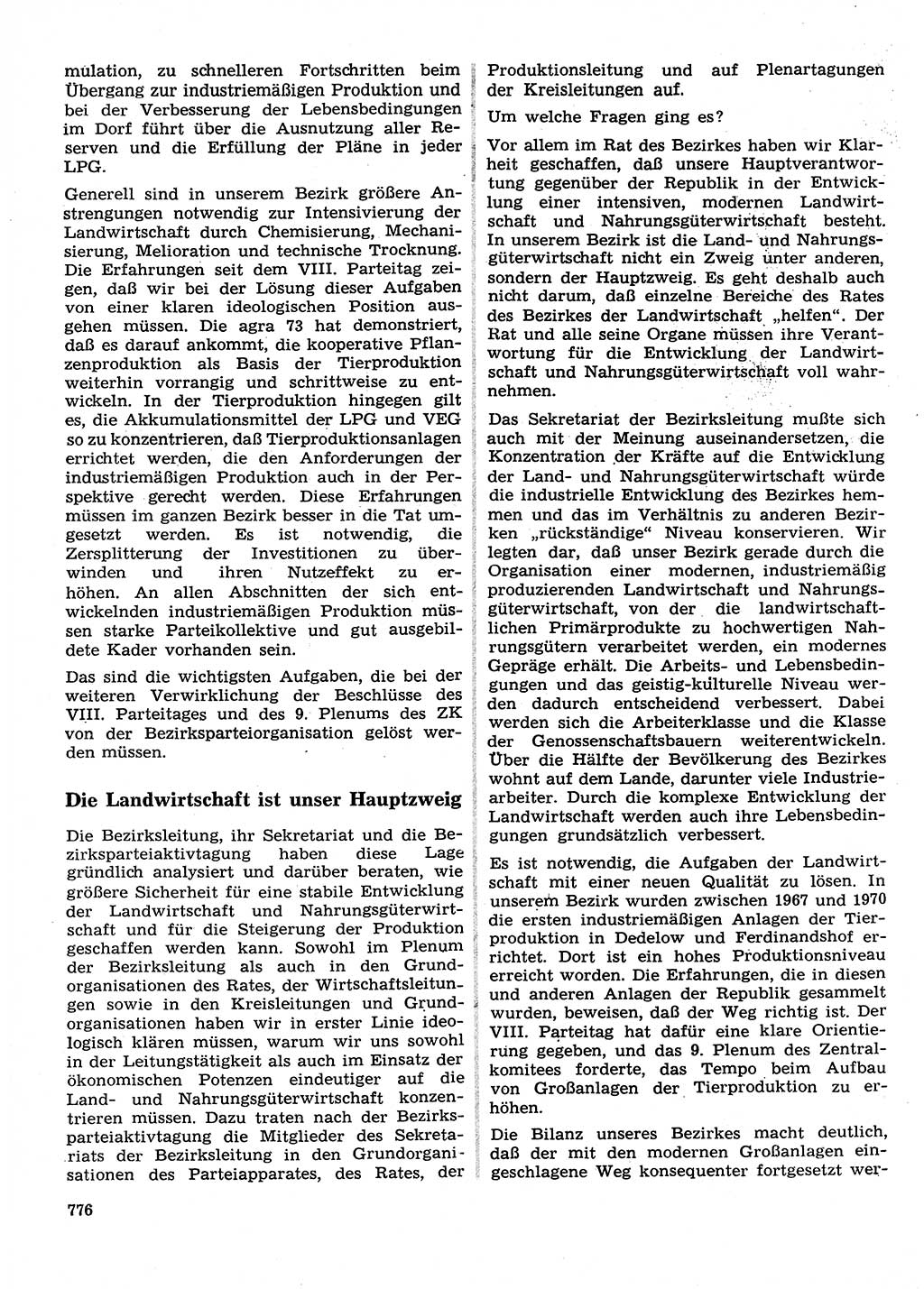 Neuer Weg (NW), Organ des Zentralkomitees (ZK) der SED (Sozialistische Einheitspartei Deutschlands) für Fragen des Parteilebens, 28. Jahrgang [Deutsche Demokratische Republik (DDR)] 1973, Seite 776 (NW ZK SED DDR 1973, S. 776)