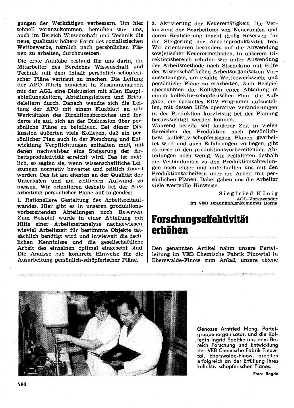 Neuer Weg (NW), Organ des Zentralkomitees (ZK) der SED (Sozialistische Einheitspartei Deutschlands) für Fragen des Parteilebens, 28. Jahrgang [Deutsche Demokratische Republik (DDR)] 1973, Seite 786 (NW ZK SED DDR 1973, S. 786)