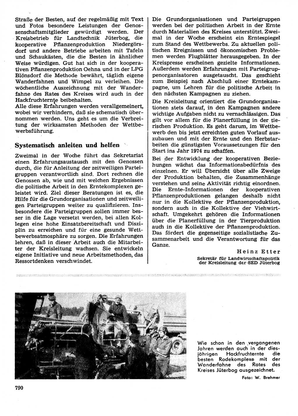 Neuer Weg (NW), Organ des Zentralkomitees (ZK) der SED (Sozialistische Einheitspartei Deutschlands) für Fragen des Parteilebens, 28. Jahrgang [Deutsche Demokratische Republik (DDR)] 1973, Seite 790 (NW ZK SED DDR 1973, S. 790)