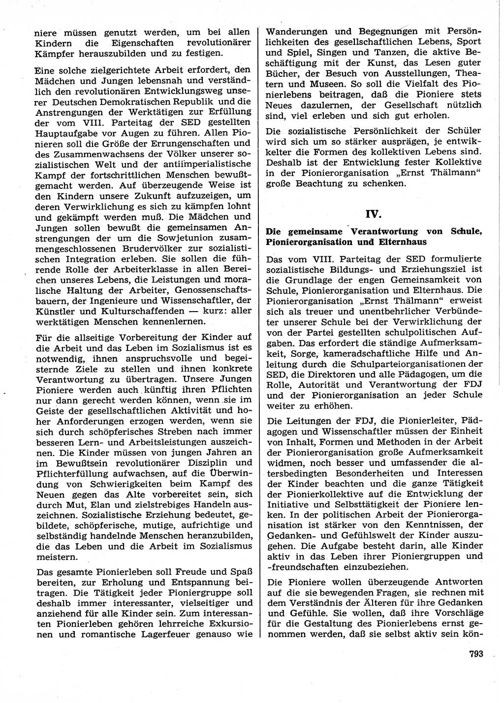 Neuer Weg (NW), Organ des Zentralkomitees (ZK) der SED (Sozialistische Einheitspartei Deutschlands) fÃ¼r Fragen des Parteilebens, 28. Jahrgang [Deutsche Demokratische Republik (DDR)] 1973, Seite 793 (NW ZK SED DDR 1973, S. 793)