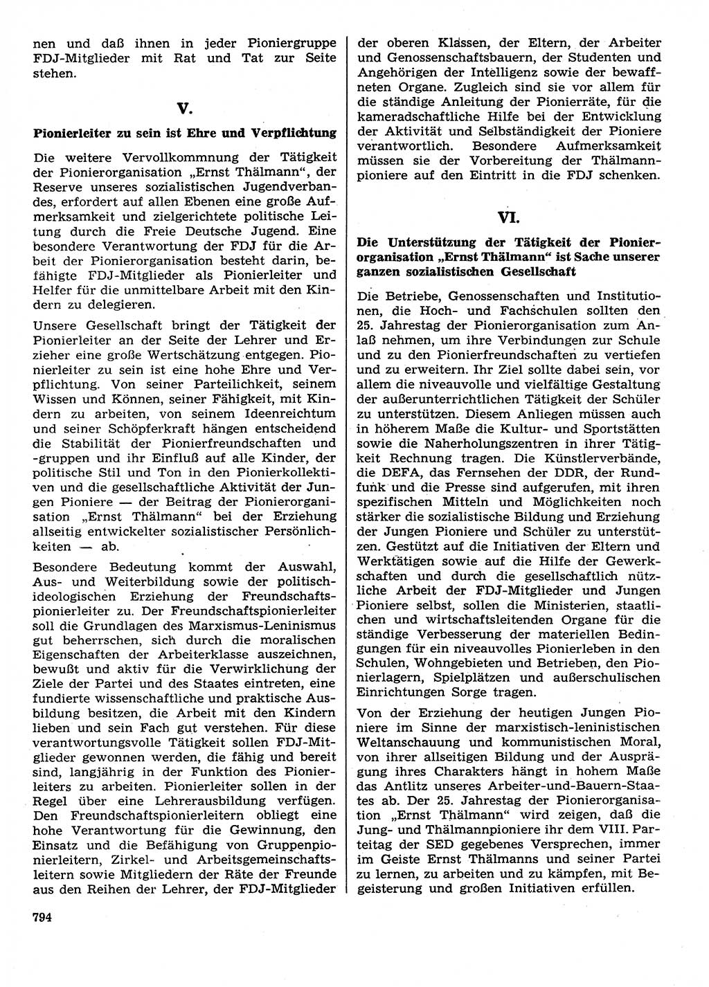 Neuer Weg (NW), Organ des Zentralkomitees (ZK) der SED (Sozialistische Einheitspartei Deutschlands) für Fragen des Parteilebens, 28. Jahrgang [Deutsche Demokratische Republik (DDR)] 1973, Seite 794 (NW ZK SED DDR 1973, S. 794)