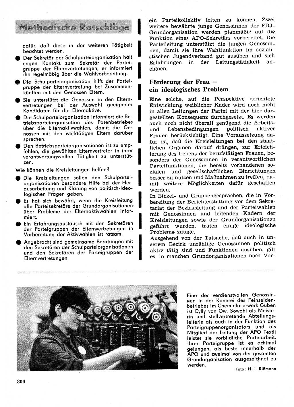 Neuer Weg (NW), Organ des Zentralkomitees (ZK) der SED (Sozialistische Einheitspartei Deutschlands) für Fragen des Parteilebens, 28. Jahrgang [Deutsche Demokratische Republik (DDR)] 1973, Seite 806 (NW ZK SED DDR 1973, S. 806)