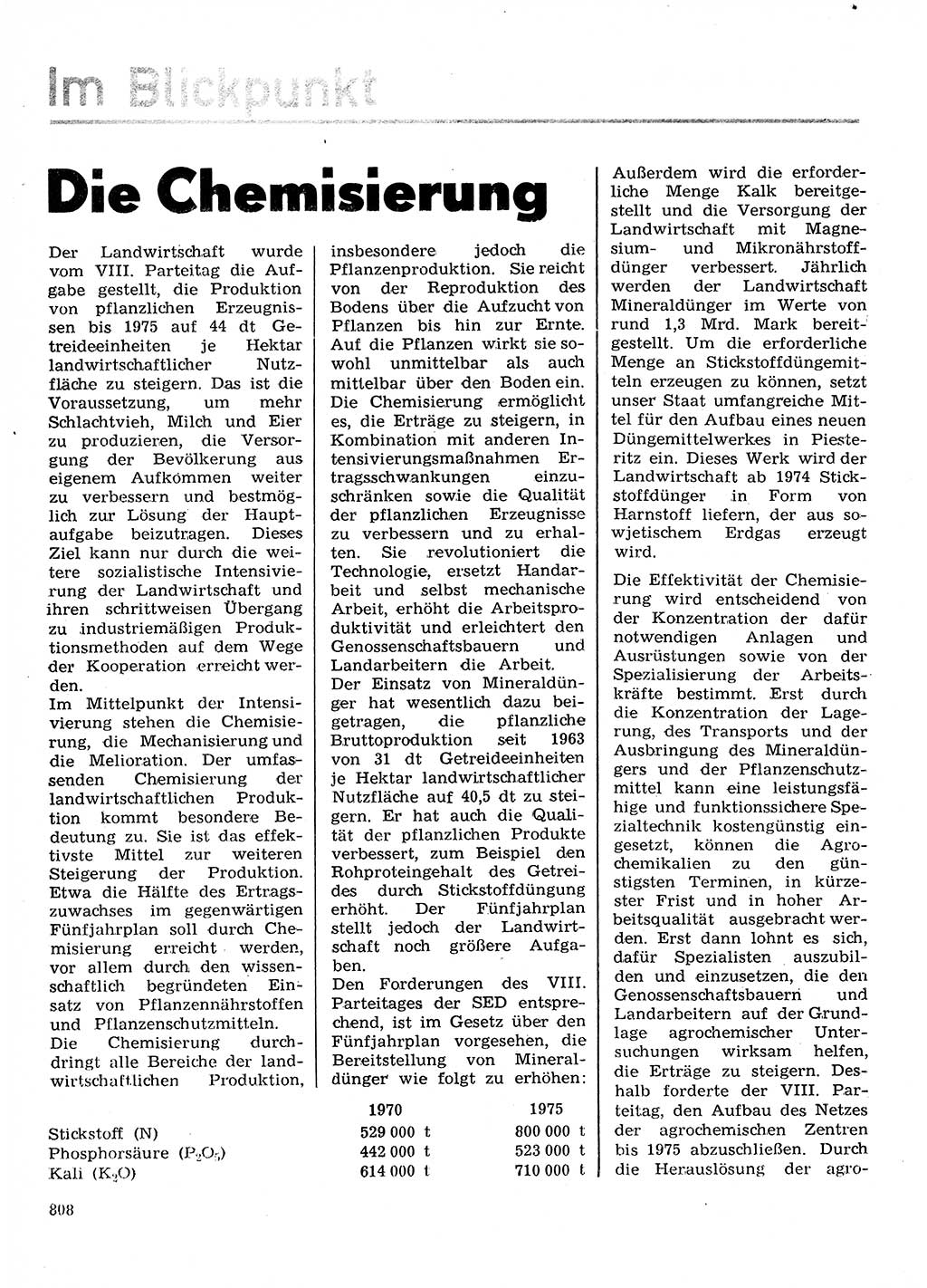 Neuer Weg (NW), Organ des Zentralkomitees (ZK) der SED (Sozialistische Einheitspartei Deutschlands) für Fragen des Parteilebens, 28. Jahrgang [Deutsche Demokratische Republik (DDR)] 1973, Seite 808 (NW ZK SED DDR 1973, S. 808)