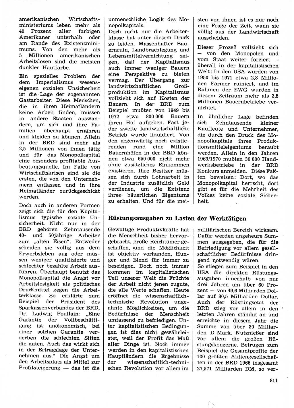 Neuer Weg (NW), Organ des Zentralkomitees (ZK) der SED (Sozialistische Einheitspartei Deutschlands) für Fragen des Parteilebens, 28. Jahrgang [Deutsche Demokratische Republik (DDR)] 1973, Seite 811 (NW ZK SED DDR 1973, S. 811)
