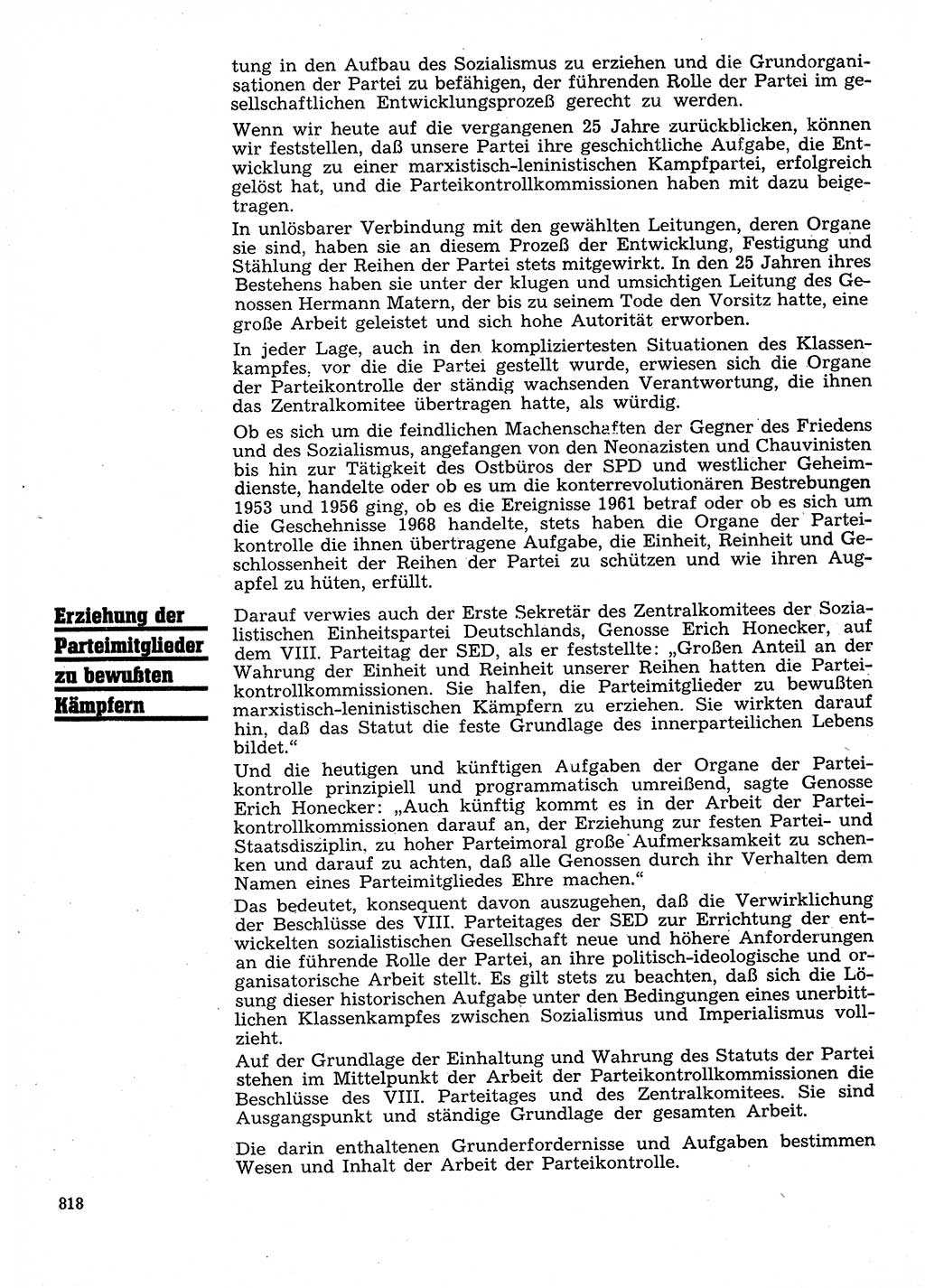 Neuer Weg (NW), Organ des Zentralkomitees (ZK) der SED (Sozialistische Einheitspartei Deutschlands) für Fragen des Parteilebens, 28. Jahrgang [Deutsche Demokratische Republik (DDR)] 1973, Seite 818 (NW ZK SED DDR 1973, S. 818)