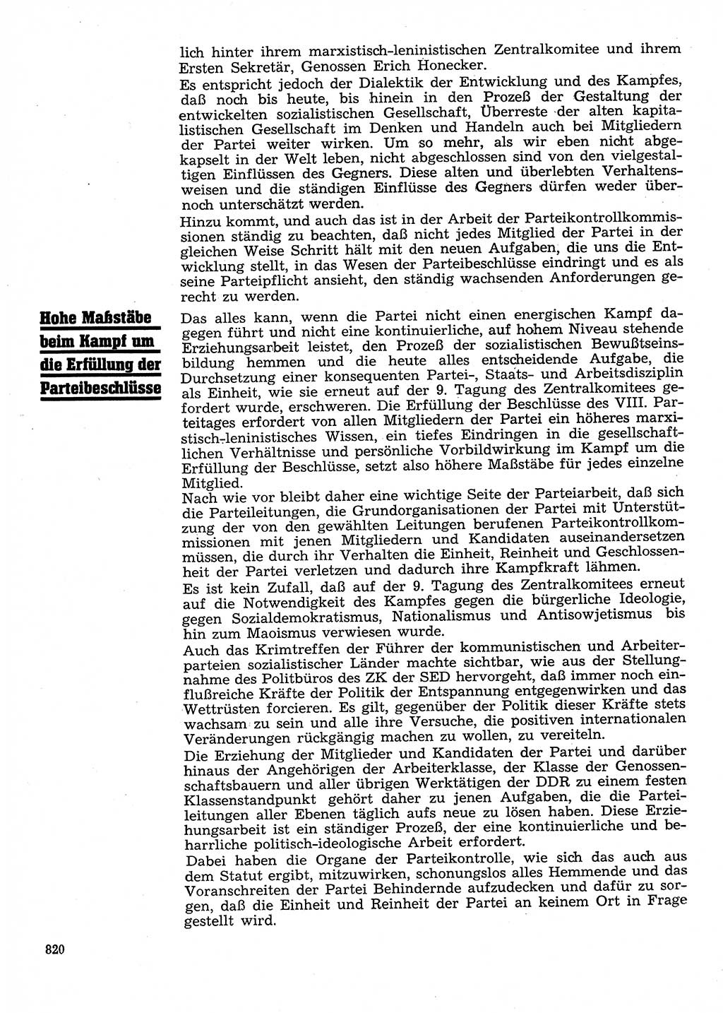Neuer Weg (NW), Organ des Zentralkomitees (ZK) der SED (Sozialistische Einheitspartei Deutschlands) für Fragen des Parteilebens, 28. Jahrgang [Deutsche Demokratische Republik (DDR)] 1973, Seite 820 (NW ZK SED DDR 1973, S. 820)