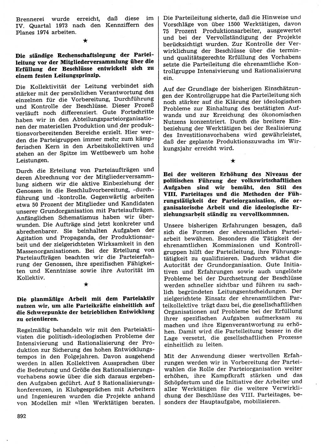 Neuer Weg (NW), Organ des Zentralkomitees (ZK) der SED (Sozialistische Einheitspartei Deutschlands) für Fragen des Parteilebens, 28. Jahrgang [Deutsche Demokratische Republik (DDR)] 1973, Seite 892 (NW ZK SED DDR 1973, S. 892)