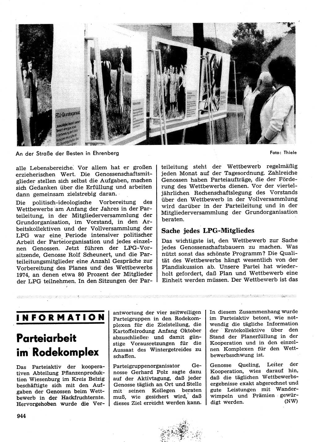 Neuer Weg (NW), Organ des Zentralkomitees (ZK) der SED (Sozialistische Einheitspartei Deutschlands) für Fragen des Parteilebens, 28. Jahrgang [Deutsche Demokratische Republik (DDR)] 1973, Seite 944 (NW ZK SED DDR 1973, S. 944)