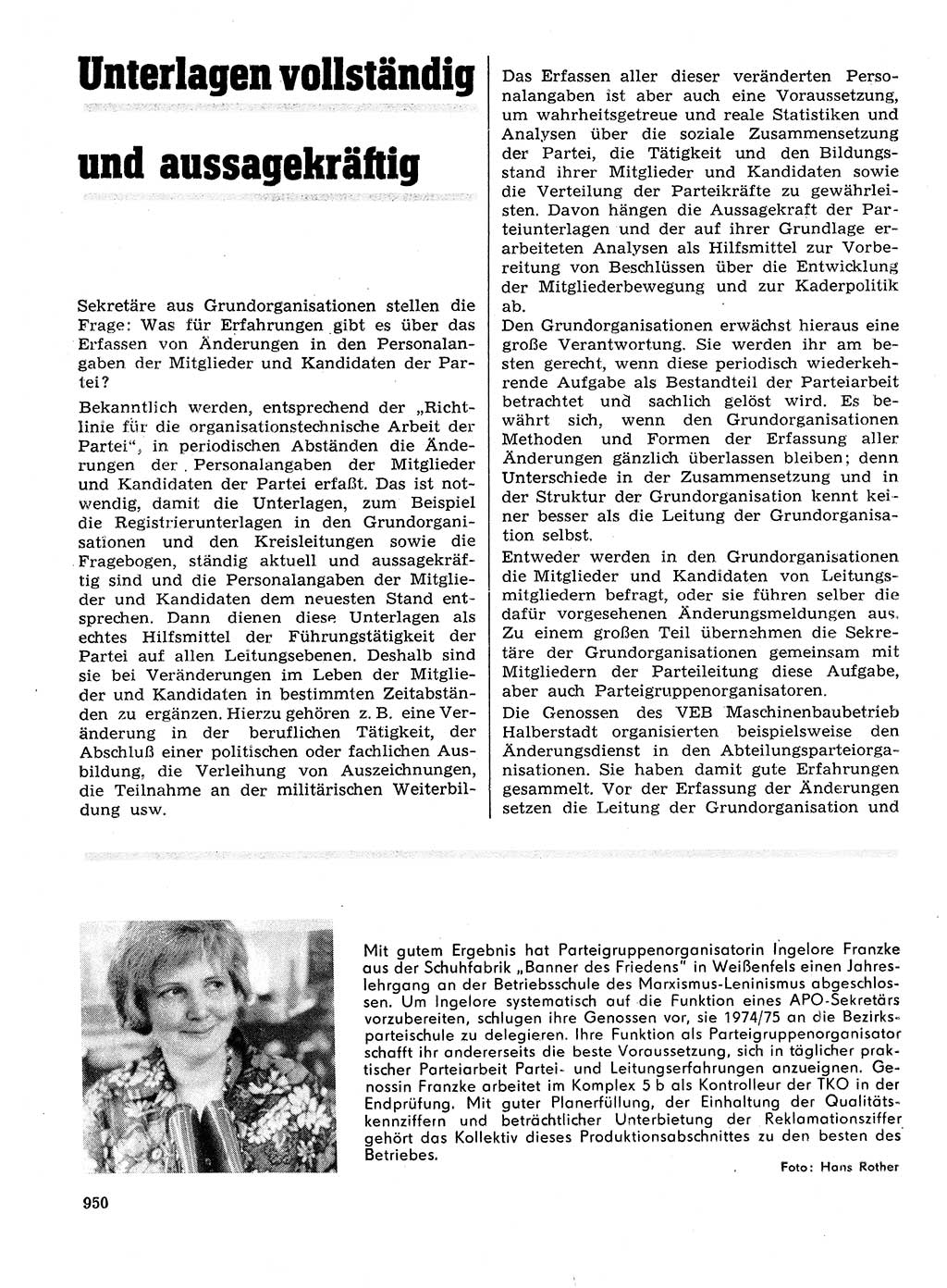 Neuer Weg (NW), Organ des Zentralkomitees (ZK) der SED (Sozialistische Einheitspartei Deutschlands) für Fragen des Parteilebens, 28. Jahrgang [Deutsche Demokratische Republik (DDR)] 1973, Seite 950 (NW ZK SED DDR 1973, S. 950)