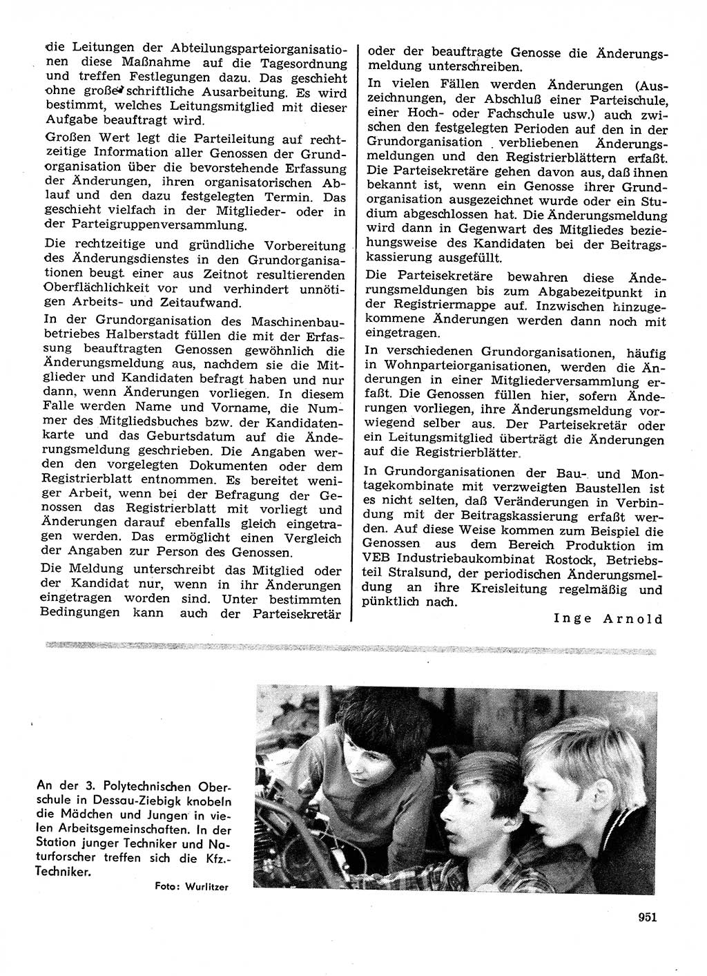 Neuer Weg (NW), Organ des Zentralkomitees (ZK) der SED (Sozialistische Einheitspartei Deutschlands) für Fragen des Parteilebens, 28. Jahrgang [Deutsche Demokratische Republik (DDR)] 1973, Seite 951 (NW ZK SED DDR 1973, S. 951)