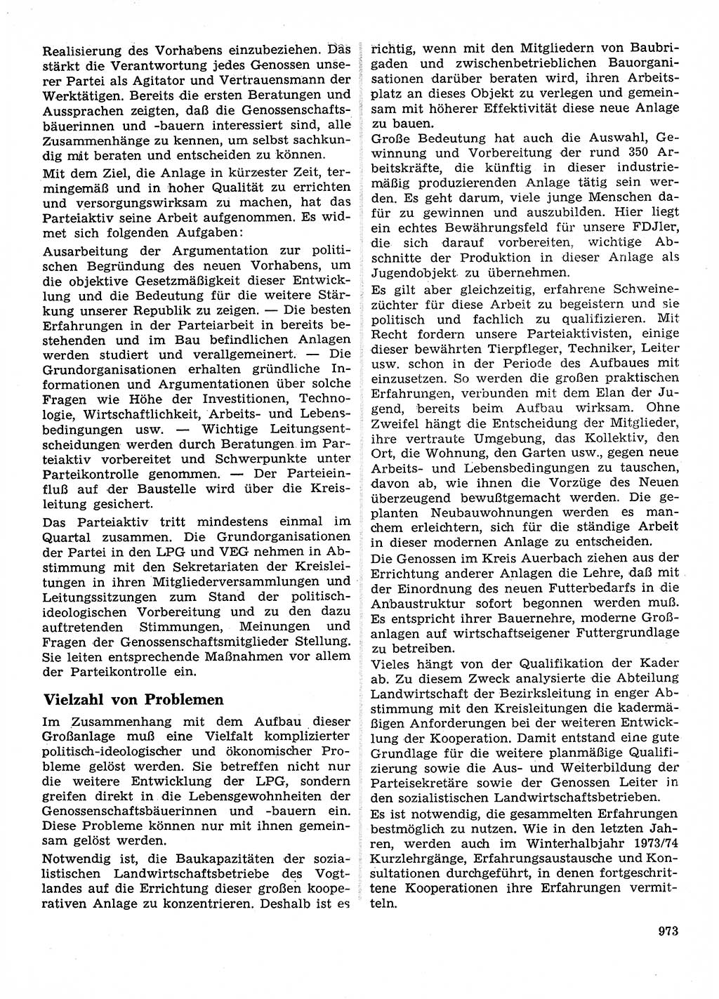 Neuer Weg (NW), Organ des Zentralkomitees (ZK) der SED (Sozialistische Einheitspartei Deutschlands) für Fragen des Parteilebens, 28. Jahrgang [Deutsche Demokratische Republik (DDR)] 1973, Seite 973 (NW ZK SED DDR 1973, S. 973)