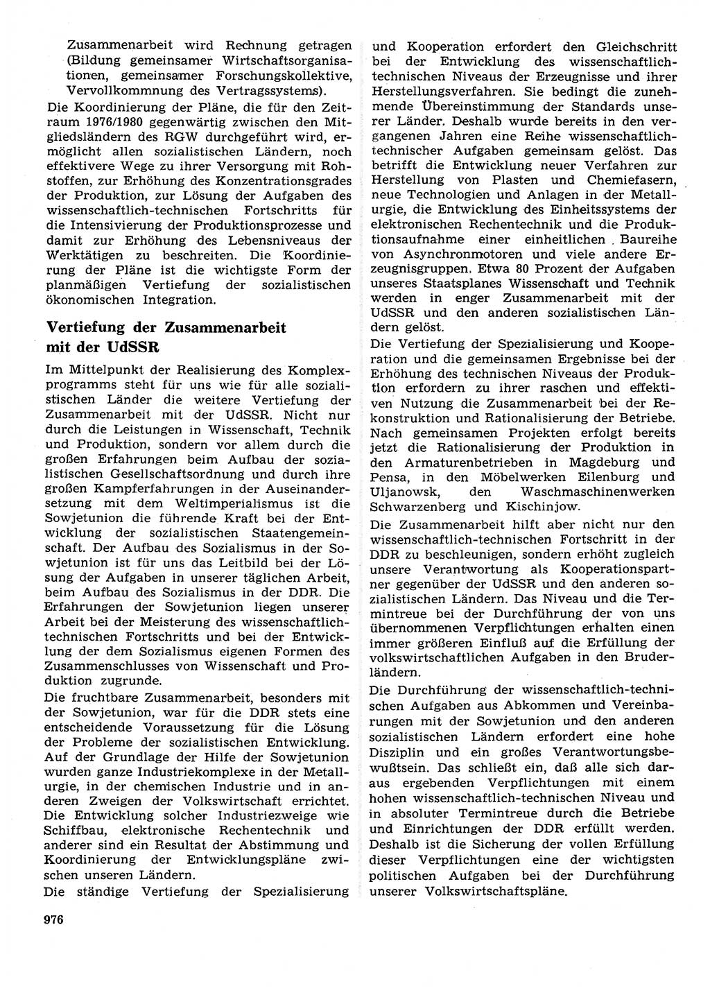 Neuer Weg (NW), Organ des Zentralkomitees (ZK) der SED (Sozialistische Einheitspartei Deutschlands) für Fragen des Parteilebens, 28. Jahrgang [Deutsche Demokratische Republik (DDR)] 1973, Seite 976 (NW ZK SED DDR 1973, S. 976)