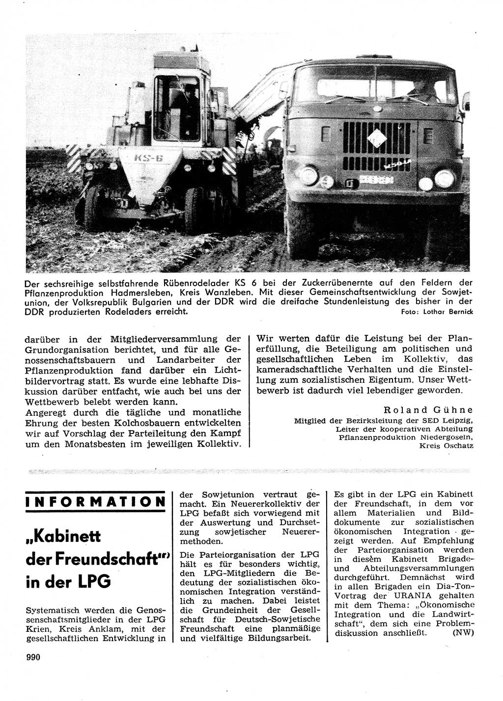 Neuer Weg (NW), Organ des Zentralkomitees (ZK) der SED (Sozialistische Einheitspartei Deutschlands) für Fragen des Parteilebens, 28. Jahrgang [Deutsche Demokratische Republik (DDR)] 1973, Seite 990 (NW ZK SED DDR 1973, S. 990)