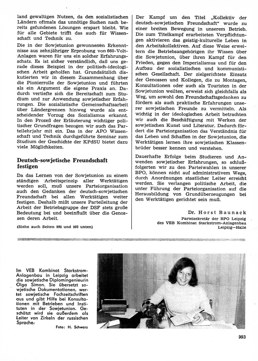 Neuer Weg (NW), Organ des Zentralkomitees (ZK) der SED (Sozialistische Einheitspartei Deutschlands) für Fragen des Parteilebens, 28. Jahrgang [Deutsche Demokratische Republik (DDR)] 1973, Seite 993 (NW ZK SED DDR 1973, S. 993)