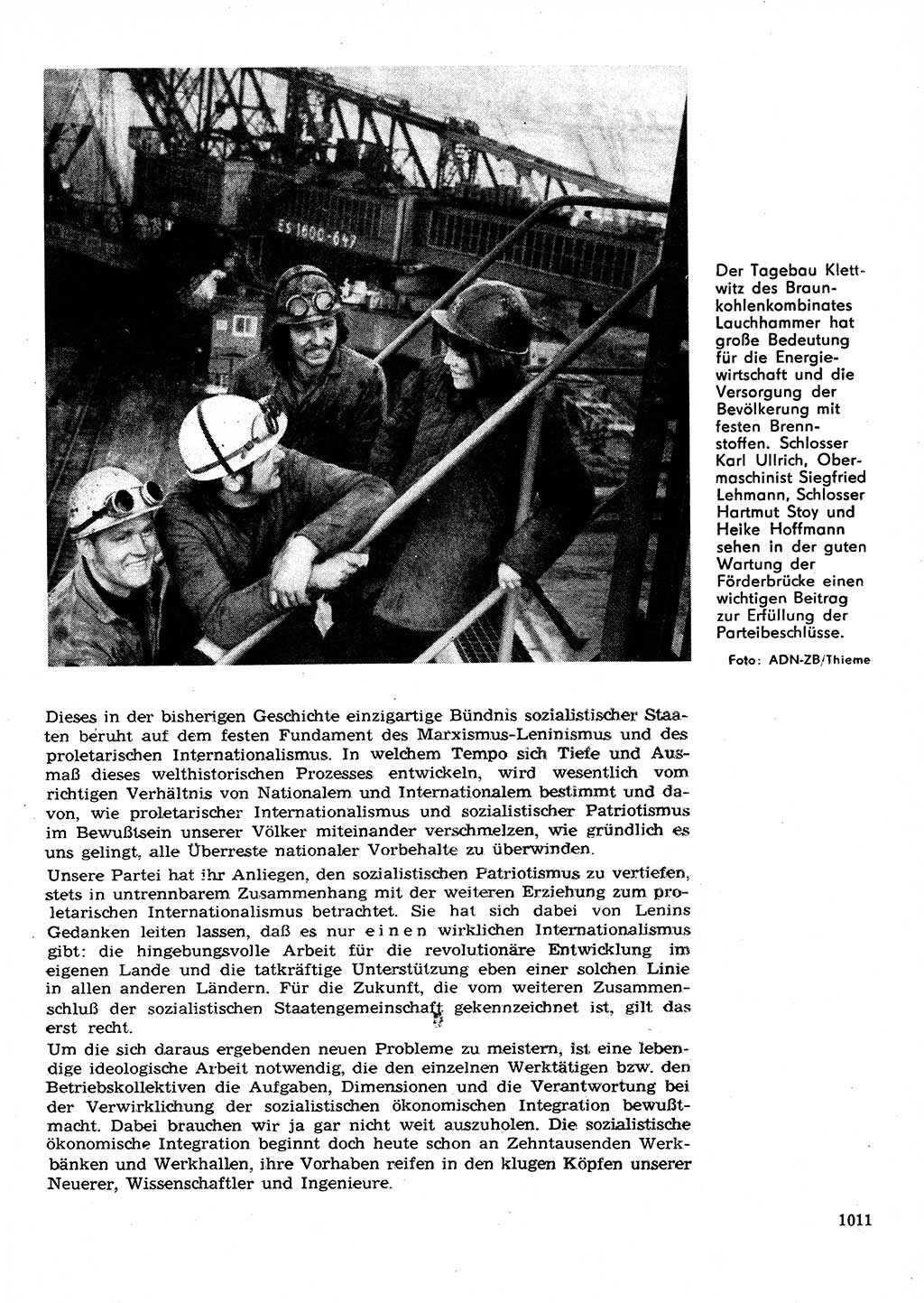 Neuer Weg (NW), Organ des Zentralkomitees (ZK) der SED (Sozialistische Einheitspartei Deutschlands) für Fragen des Parteilebens, 28. Jahrgang [Deutsche Demokratische Republik (DDR)] 1973, Seite 1011 (NW ZK SED DDR 1973, S. 1011)