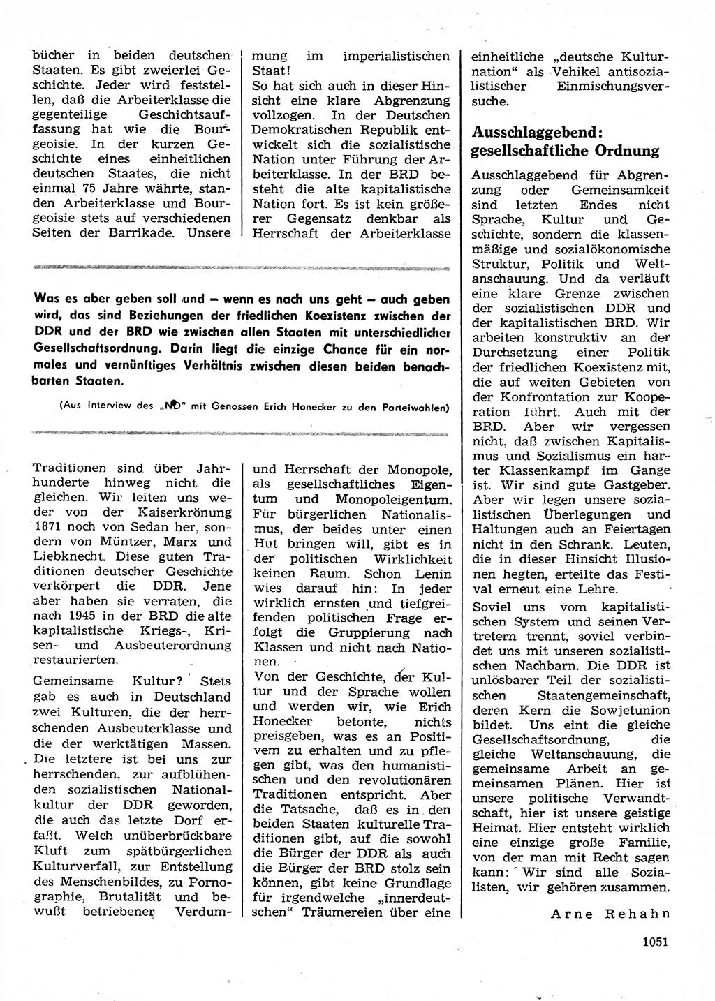 Neuer Weg (NW), Organ des Zentralkomitees (ZK) der SED (Sozialistische Einheitspartei Deutschlands) für Fragen des Parteilebens, 28. Jahrgang [Deutsche Demokratische Republik (DDR)] 1973, Seite 1051 (NW ZK SED DDR 1973, S. 1051)