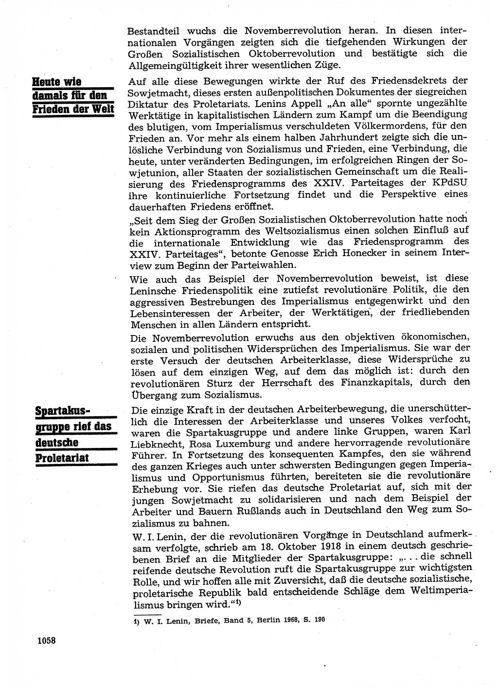 Neuer Weg (NW), Organ des Zentralkomitees (ZK) der SED (Sozialistische Einheitspartei Deutschlands) für Fragen des Parteilebens, 28. Jahrgang [Deutsche Demokratische Republik (DDR)] 1973, Seite 1058 (NW ZK SED DDR 1973, S. 1058)