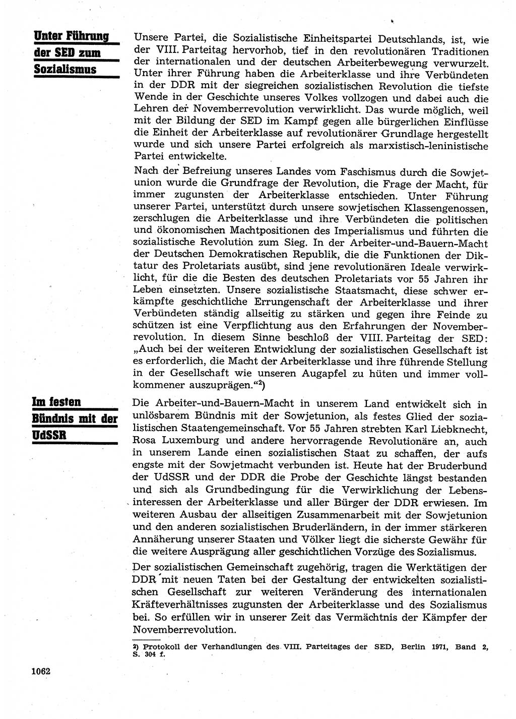 Neuer Weg (NW), Organ des Zentralkomitees (ZK) der SED (Sozialistische Einheitspartei Deutschlands) für Fragen des Parteilebens, 28. Jahrgang [Deutsche Demokratische Republik (DDR)] 1973, Seite 1062 (NW ZK SED DDR 1973, S. 1062)