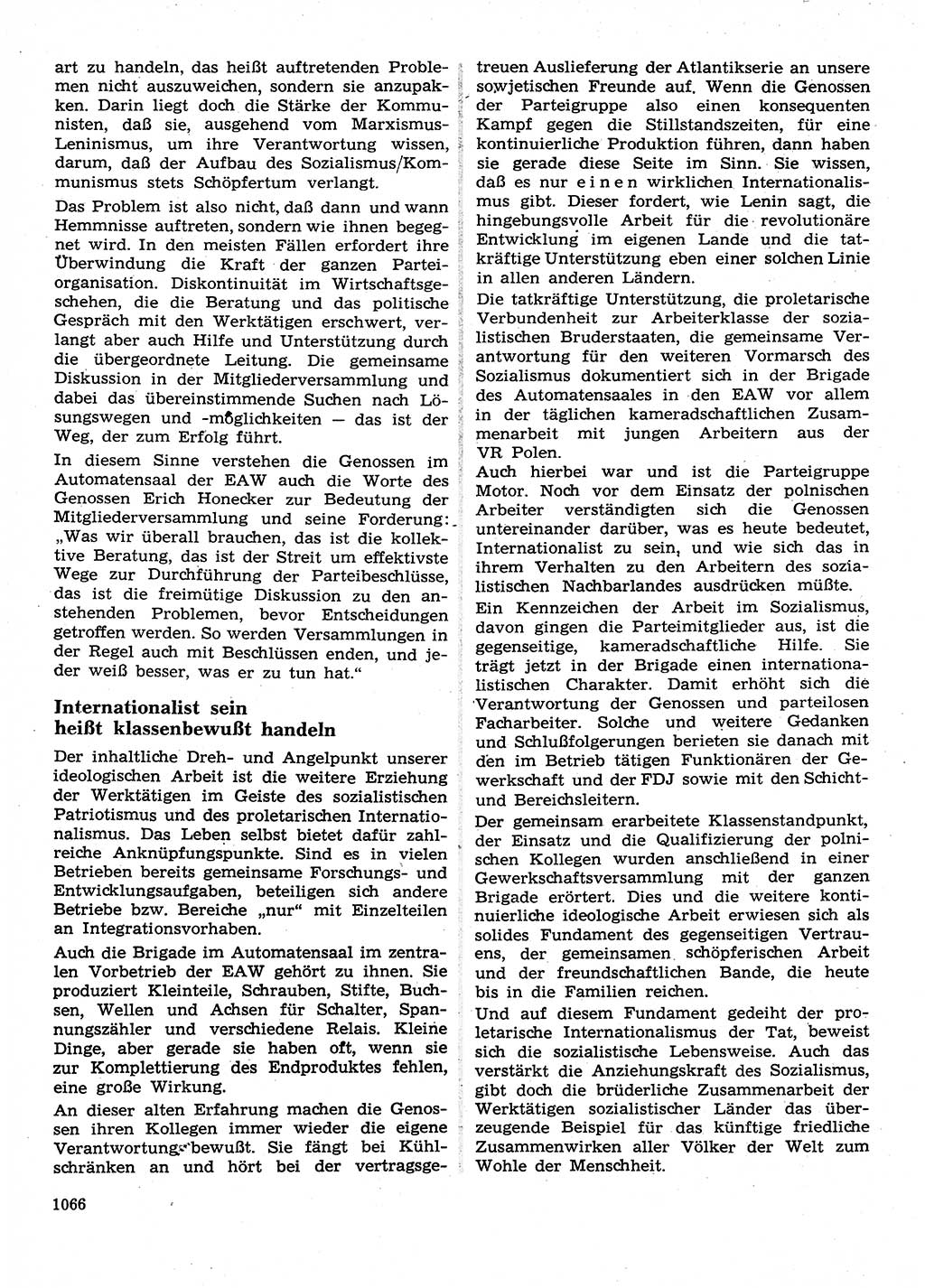 Neuer Weg (NW), Organ des Zentralkomitees (ZK) der SED (Sozialistische Einheitspartei Deutschlands) für Fragen des Parteilebens, 28. Jahrgang [Deutsche Demokratische Republik (DDR)] 1973, Seite 1066 (NW ZK SED DDR 1973, S. 1066)