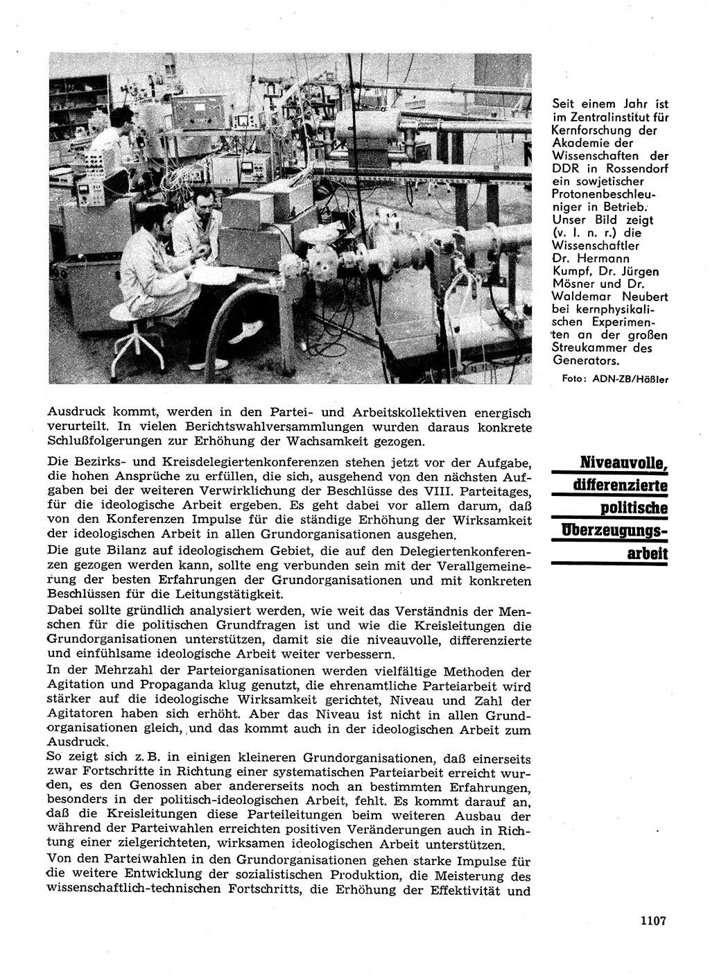 Neuer Weg (NW), Organ des Zentralkomitees (ZK) der SED (Sozialistische Einheitspartei Deutschlands) für Fragen des Parteilebens, 28. Jahrgang [Deutsche Demokratische Republik (DDR)] 1973, Seite 1107 (NW ZK SED DDR 1973, S. 1107)
