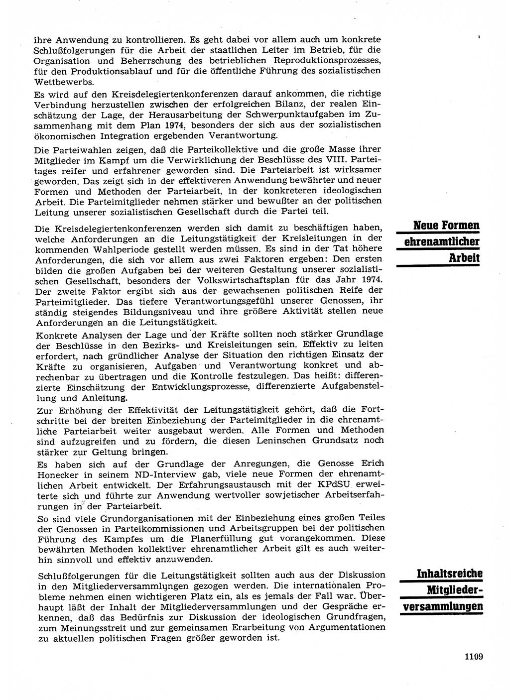 Neuer Weg (NW), Organ des Zentralkomitees (ZK) der SED (Sozialistische Einheitspartei Deutschlands) für Fragen des Parteilebens, 28. Jahrgang [Deutsche Demokratische Republik (DDR)] 1973, Seite 1109 (NW ZK SED DDR 1973, S. 1109)