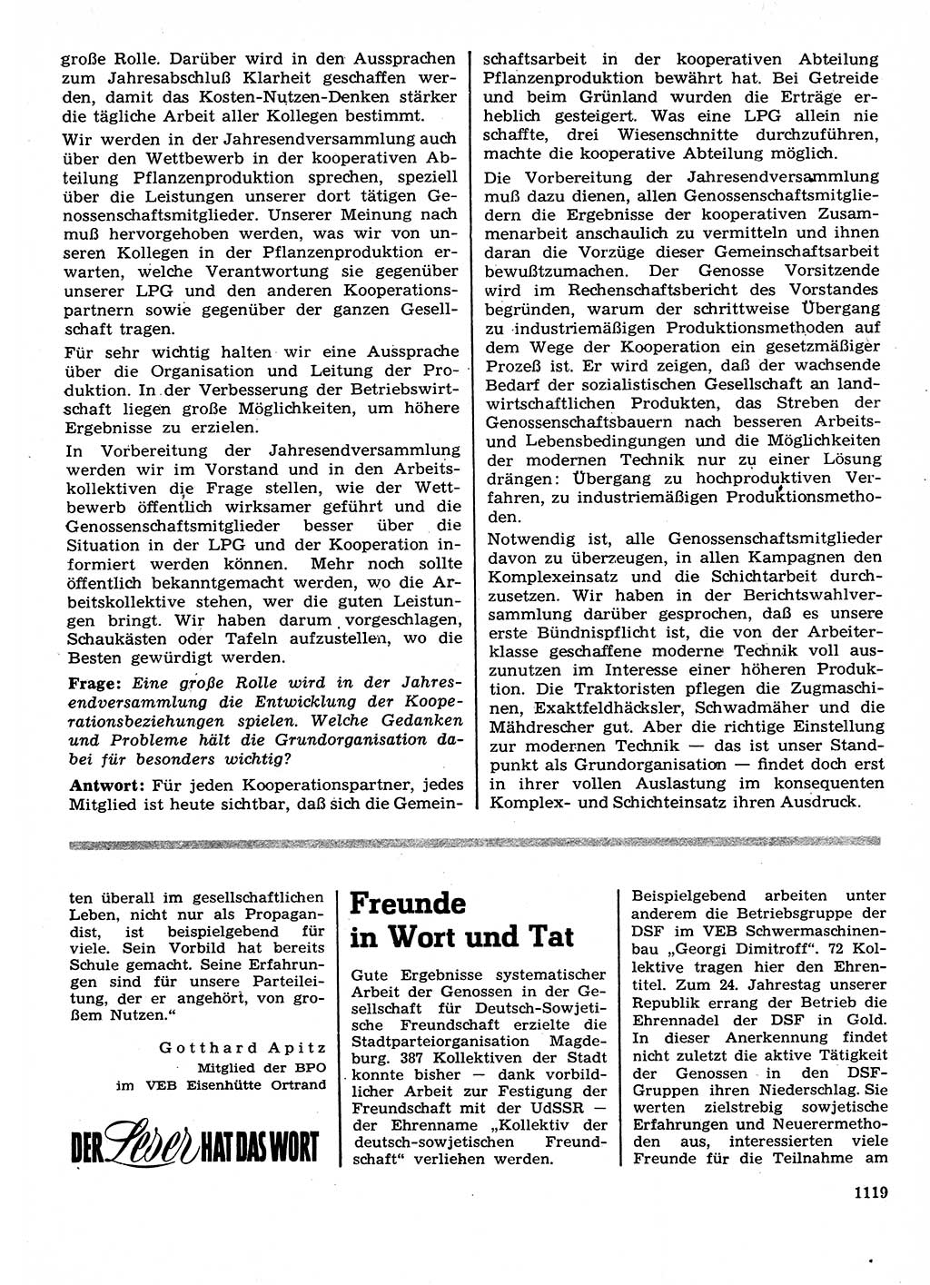 Neuer Weg (NW), Organ des Zentralkomitees (ZK) der SED (Sozialistische Einheitspartei Deutschlands) für Fragen des Parteilebens, 28. Jahrgang [Deutsche Demokratische Republik (DDR)] 1973, Seite 1119 (NW ZK SED DDR 1973, S. 1119)