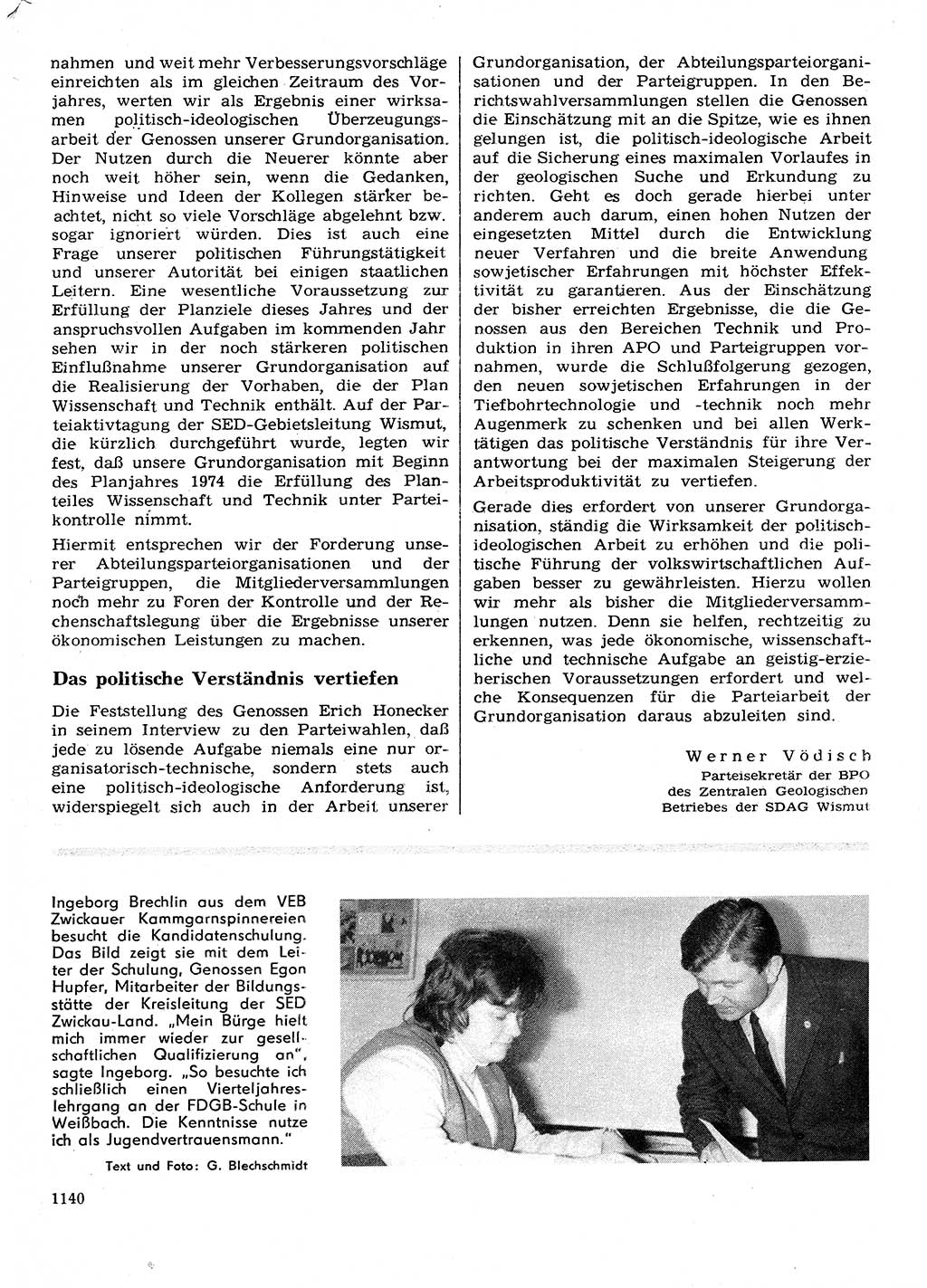 Neuer Weg (NW), Organ des Zentralkomitees (ZK) der SED (Sozialistische Einheitspartei Deutschlands) für Fragen des Parteilebens, 28. Jahrgang [Deutsche Demokratische Republik (DDR)] 1973, Seite 1140 (NW ZK SED DDR 1973, S. 1140)