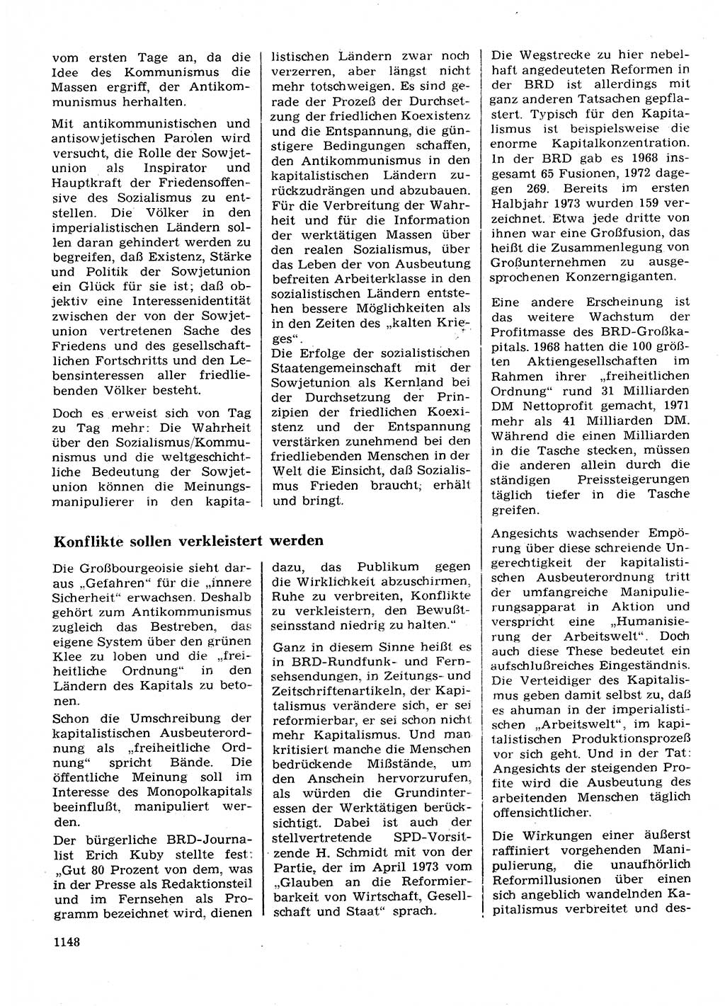 Neuer Weg (NW), Organ des Zentralkomitees (ZK) der SED (Sozialistische Einheitspartei Deutschlands) für Fragen des Parteilebens, 28. Jahrgang [Deutsche Demokratische Republik (DDR)] 1973, Seite 1148 (NW ZK SED DDR 1973, S. 1148)