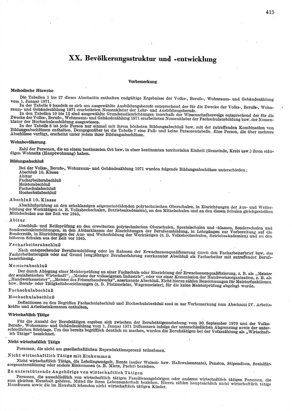 Statistisches Jahrbuch der Deutschen Demokratischen Republik (DDR) 1973, Seite 415 (Stat. Jb. DDR 1973, S. 415)