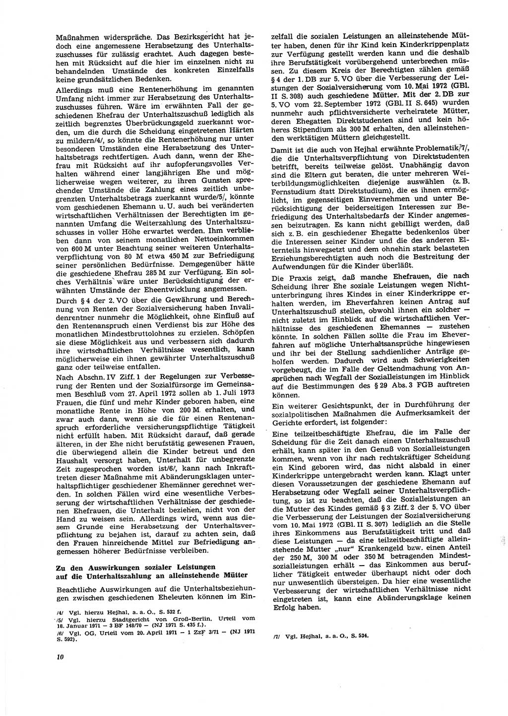 Neue Justiz (NJ), Zeitschrift für Recht und Rechtswissenschaft [Deutsche Demokratische Republik (DDR)], 27. Jahrgang 1973, Seite 10 (NJ DDR 1973, S. 10)