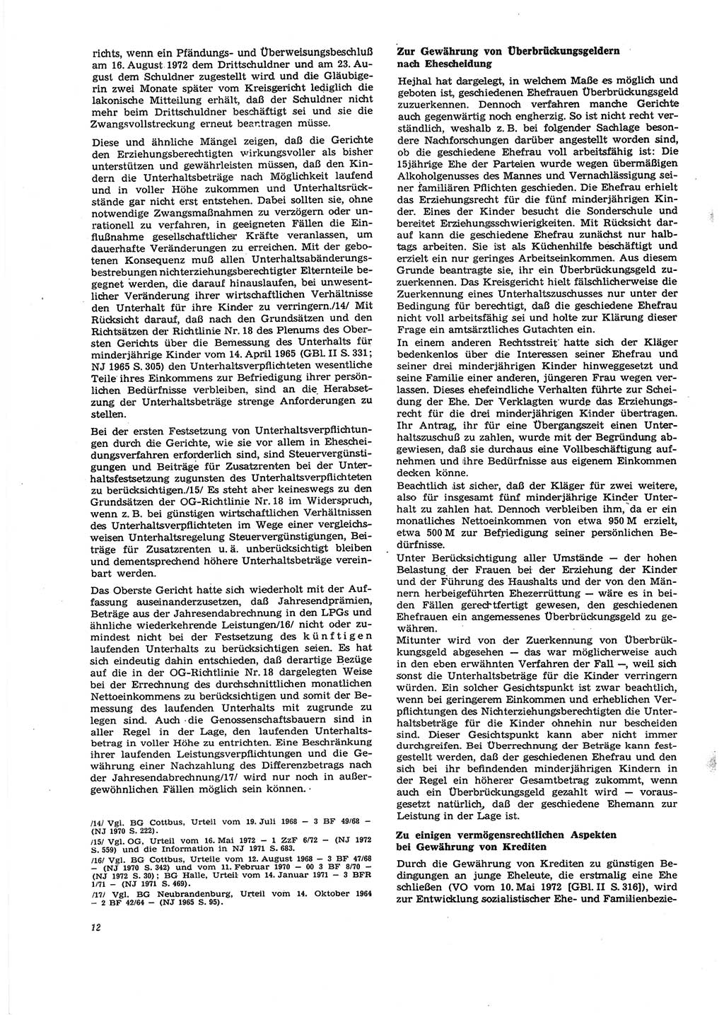 Neue Justiz (NJ), Zeitschrift für Recht und Rechtswissenschaft [Deutsche Demokratische Republik (DDR)], 27. Jahrgang 1973, Seite 12 (NJ DDR 1973, S. 12)