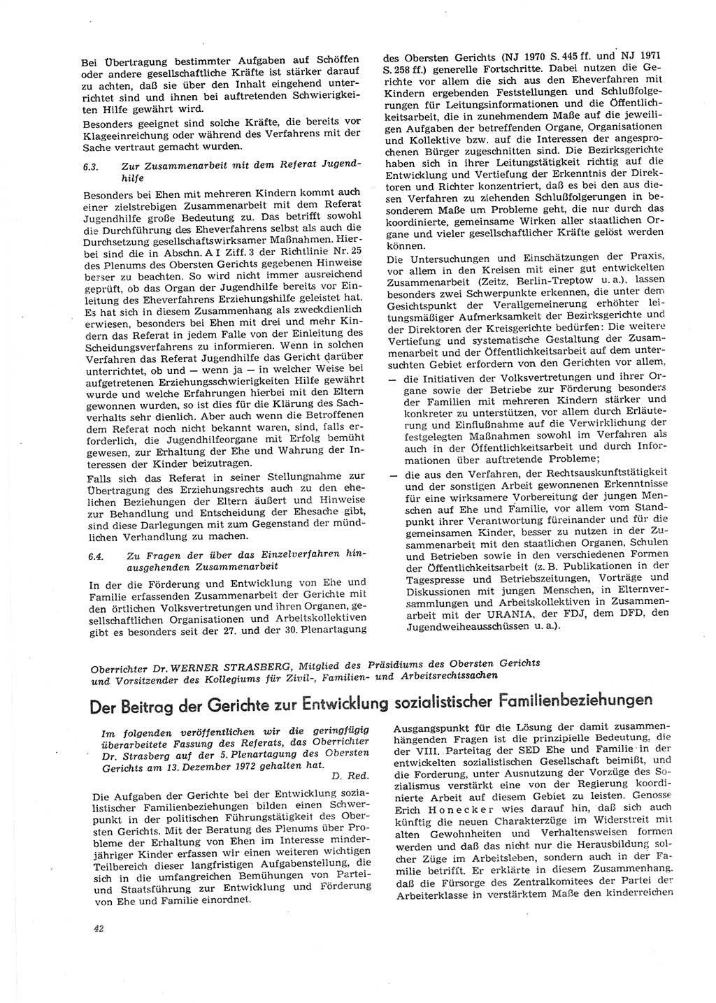 Neue Justiz (NJ), Zeitschrift für Recht und Rechtswissenschaft [Deutsche Demokratische Republik (DDR)], 27. Jahrgang 1973, Seite 42 (NJ DDR 1973, S. 42)