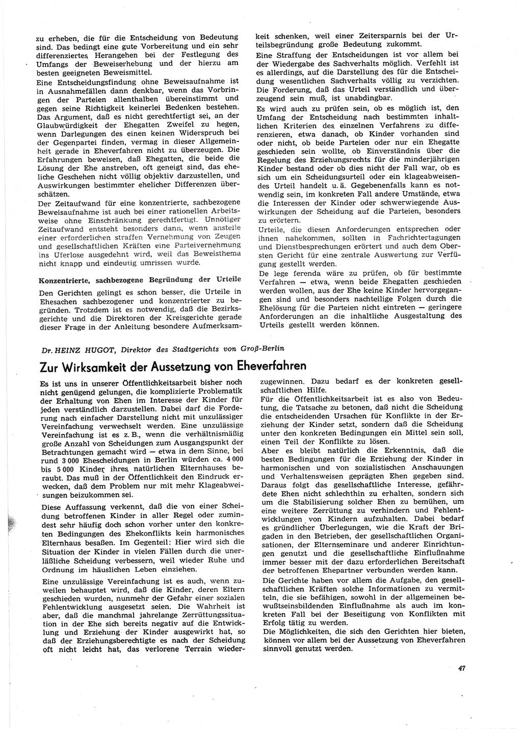 Neue Justiz (NJ), Zeitschrift für Recht und Rechtswissenschaft [Deutsche Demokratische Republik (DDR)], 27. Jahrgang 1973, Seite 47 (NJ DDR 1973, S. 47)