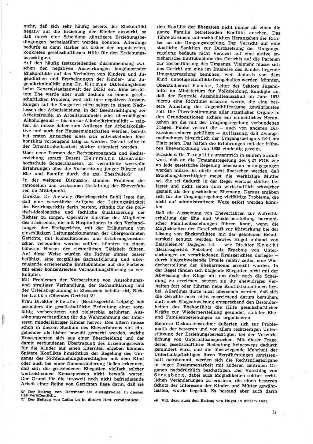Neue Justiz (NJ), Zeitschrift für Recht und Rechtswissenschaft [Deutsche Demokratische Republik (DDR)], 27. Jahrgang 1973, Seite 51 (NJ DDR 1973, S. 51)