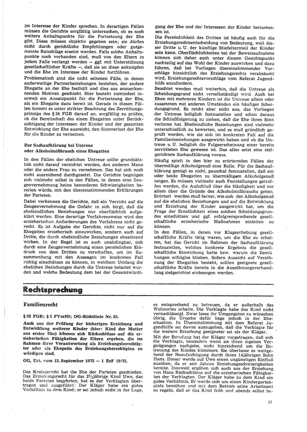 Neue Justiz (NJ), Zeitschrift für Recht und Rechtswissenschaft [Deutsche Demokratische Republik (DDR)], 27. Jahrgang 1973, Seite 55 (NJ DDR 1973, S. 55)