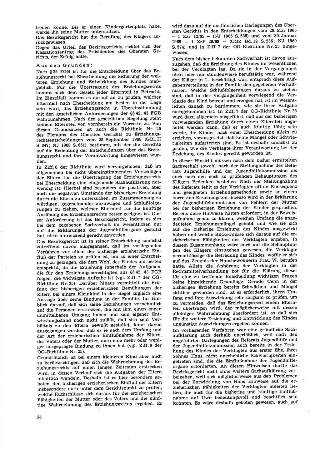 Neue Justiz (NJ), Zeitschrift für Recht und Rechtswissenschaft [Deutsche Demokratische Republik (DDR)], 27. Jahrgang 1973, Seite 56 (NJ DDR 1973, S. 56)