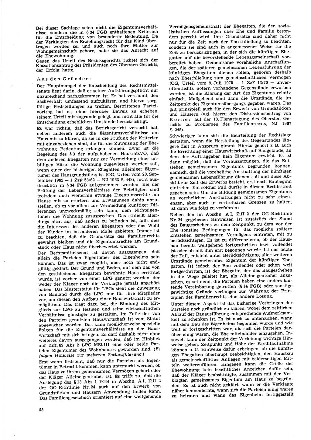 Neue Justiz (NJ), Zeitschrift für Recht und Rechtswissenschaft [Deutsche Demokratische Republik (DDR)], 27. Jahrgang 1973, Seite 58 (NJ DDR 1973, S. 58)