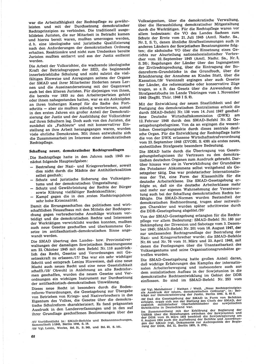 Neue Justiz (NJ), Zeitschrift für Recht und Rechtswissenschaft [Deutsche Demokratische Republik (DDR)], 27. Jahrgang 1973, Seite 68 (NJ DDR 1973, S. 68)