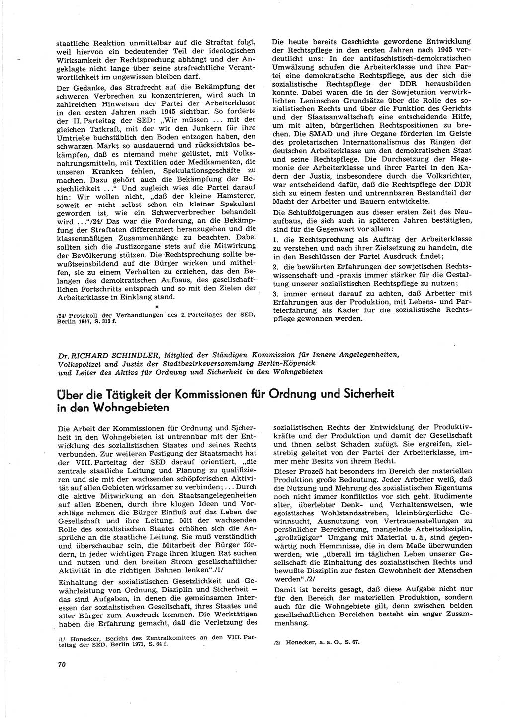 Neue Justiz (NJ), Zeitschrift für Recht und Rechtswissenschaft [Deutsche Demokratische Republik (DDR)], 27. Jahrgang 1973, Seite 70 (NJ DDR 1973, S. 70)
