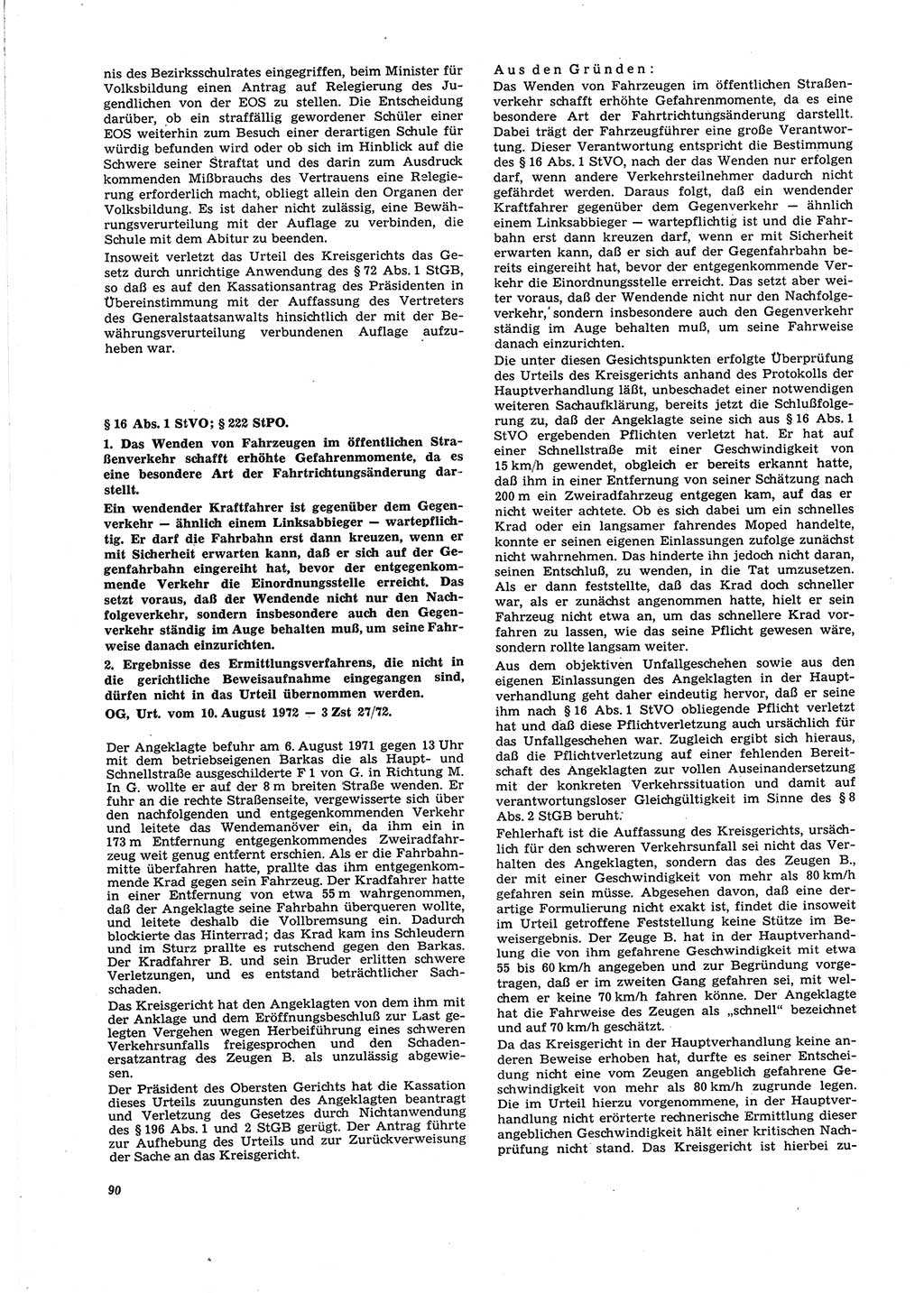 Neue Justiz (NJ), Zeitschrift für Recht und Rechtswissenschaft [Deutsche Demokratische Republik (DDR)], 27. Jahrgang 1973, Seite 90 (NJ DDR 1973, S. 90)