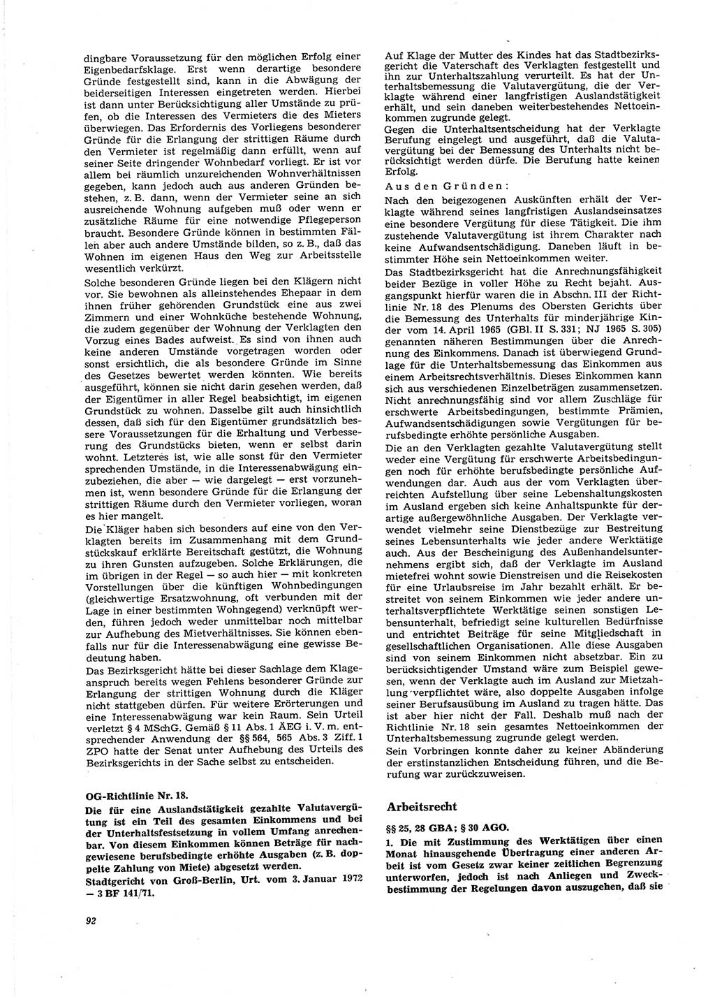 Neue Justiz (NJ), Zeitschrift für Recht und Rechtswissenschaft [Deutsche Demokratische Republik (DDR)], 27. Jahrgang 1973, Seite 92 (NJ DDR 1973, S. 92)