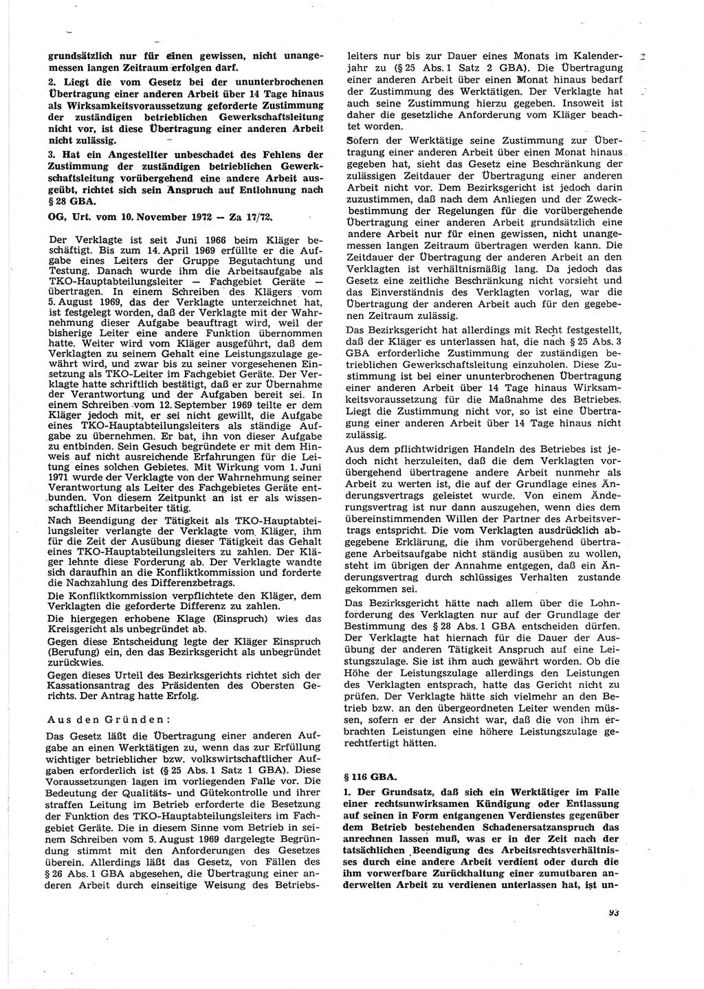 Neue Justiz (NJ), Zeitschrift für Recht und Rechtswissenschaft [Deutsche Demokratische Republik (DDR)], 27. Jahrgang 1973, Seite 93 (NJ DDR 1973, S. 93)