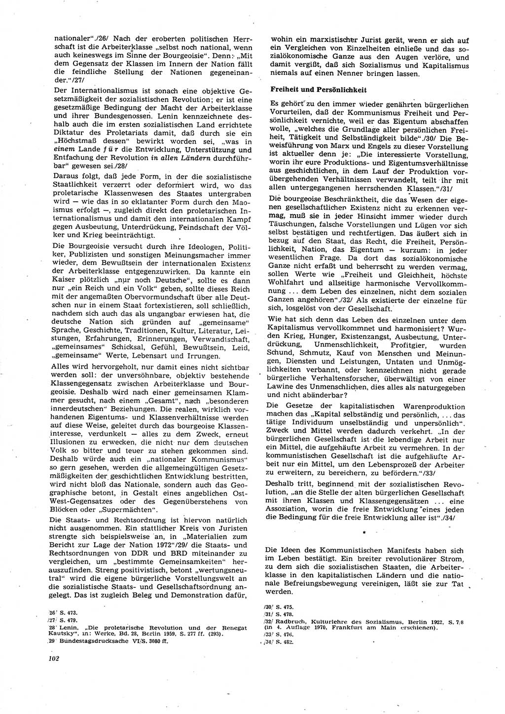 Neue Justiz (NJ), Zeitschrift für Recht und Rechtswissenschaft [Deutsche Demokratische Republik (DDR)], 27. Jahrgang 1973, Seite 102 (NJ DDR 1973, S. 102)