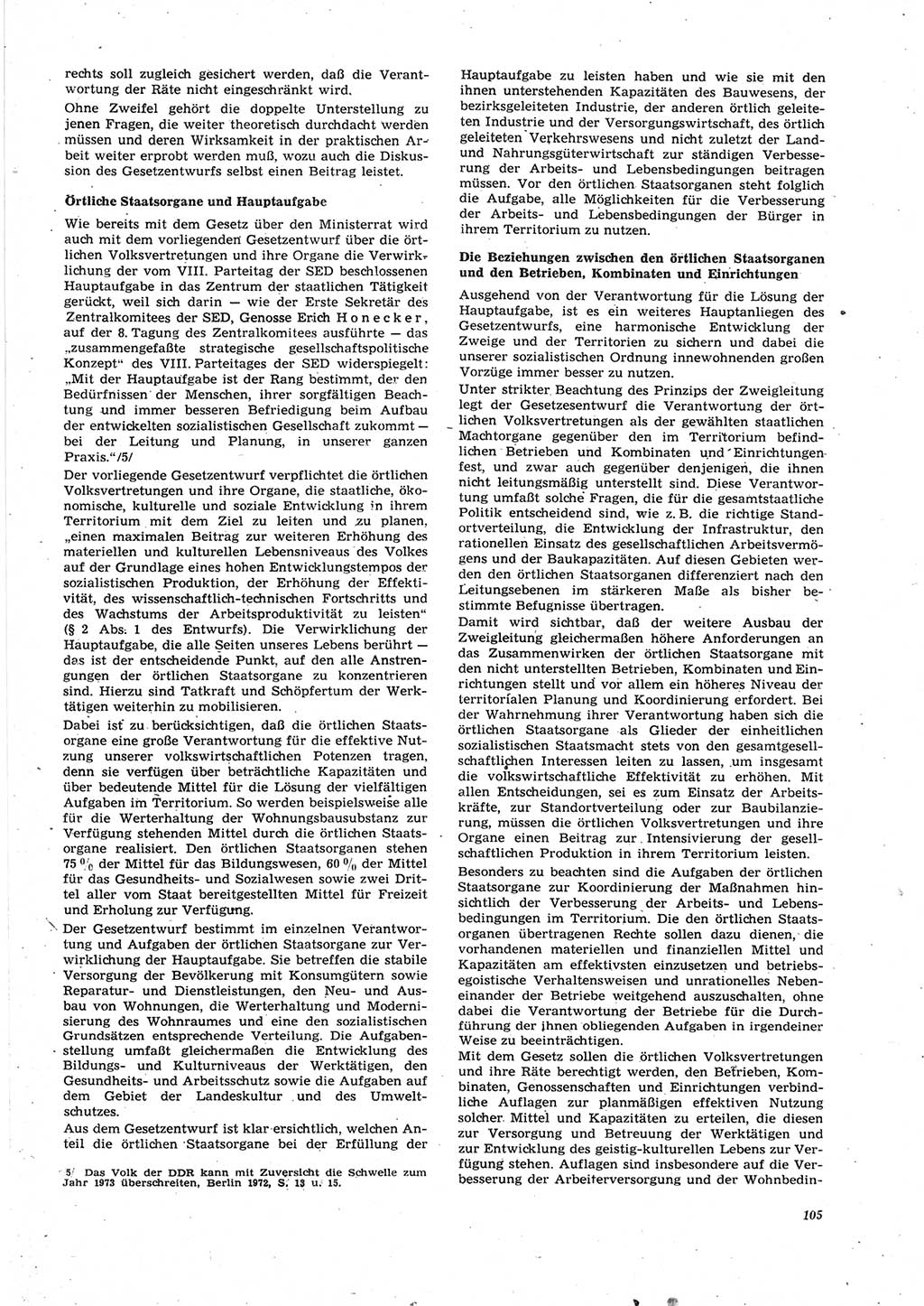 Neue Justiz (NJ), Zeitschrift für Recht und Rechtswissenschaft [Deutsche Demokratische Republik (DDR)], 27. Jahrgang 1973, Seite 105 (NJ DDR 1973, S. 105)