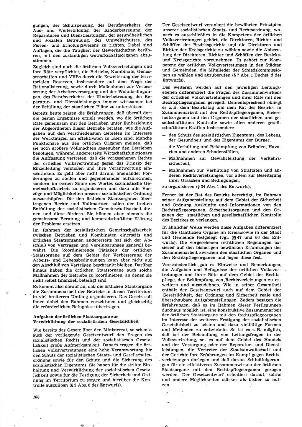 Neue Justiz (NJ), Zeitschrift für Recht und Rechtswissenschaft [Deutsche Demokratische Republik (DDR)], 27. Jahrgang 1973, Seite 106 (NJ DDR 1973, S. 106)