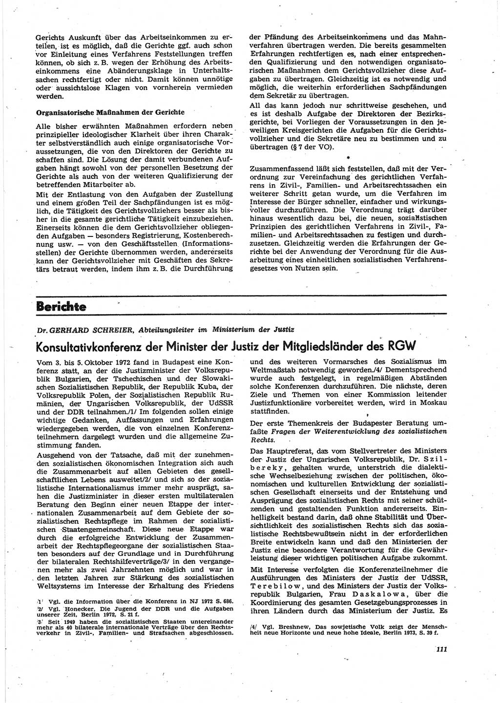 Neue Justiz (NJ), Zeitschrift für Recht und Rechtswissenschaft [Deutsche Demokratische Republik (DDR)], 27. Jahrgang 1973, Seite 111 (NJ DDR 1973, S. 111)