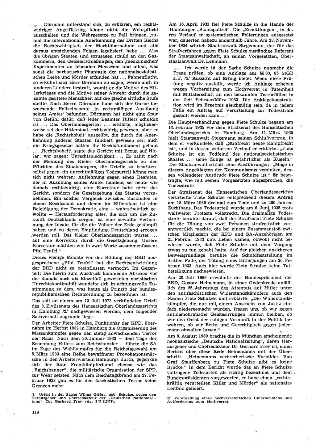 Neue Justiz (NJ), Zeitschrift für Recht und Rechtswissenschaft [Deutsche Demokratische Republik (DDR)], 27. Jahrgang 1973, Seite 114 (NJ DDR 1973, S. 114)