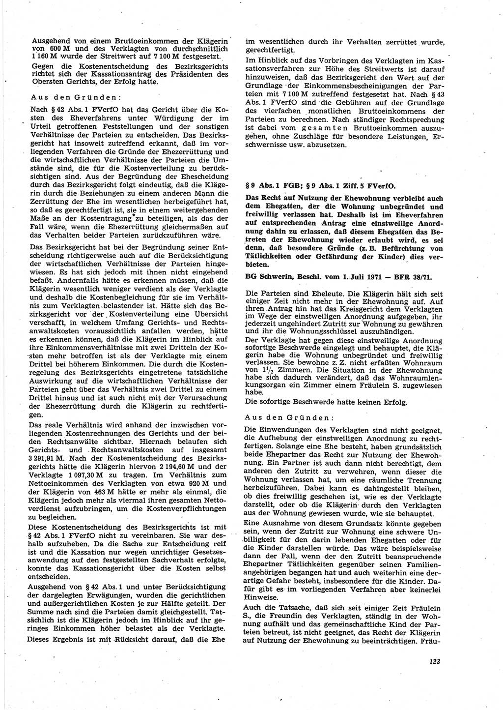 Neue Justiz (NJ), Zeitschrift für Recht und Rechtswissenschaft [Deutsche Demokratische Republik (DDR)], 27. Jahrgang 1973, Seite 123 (NJ DDR 1973, S. 123)