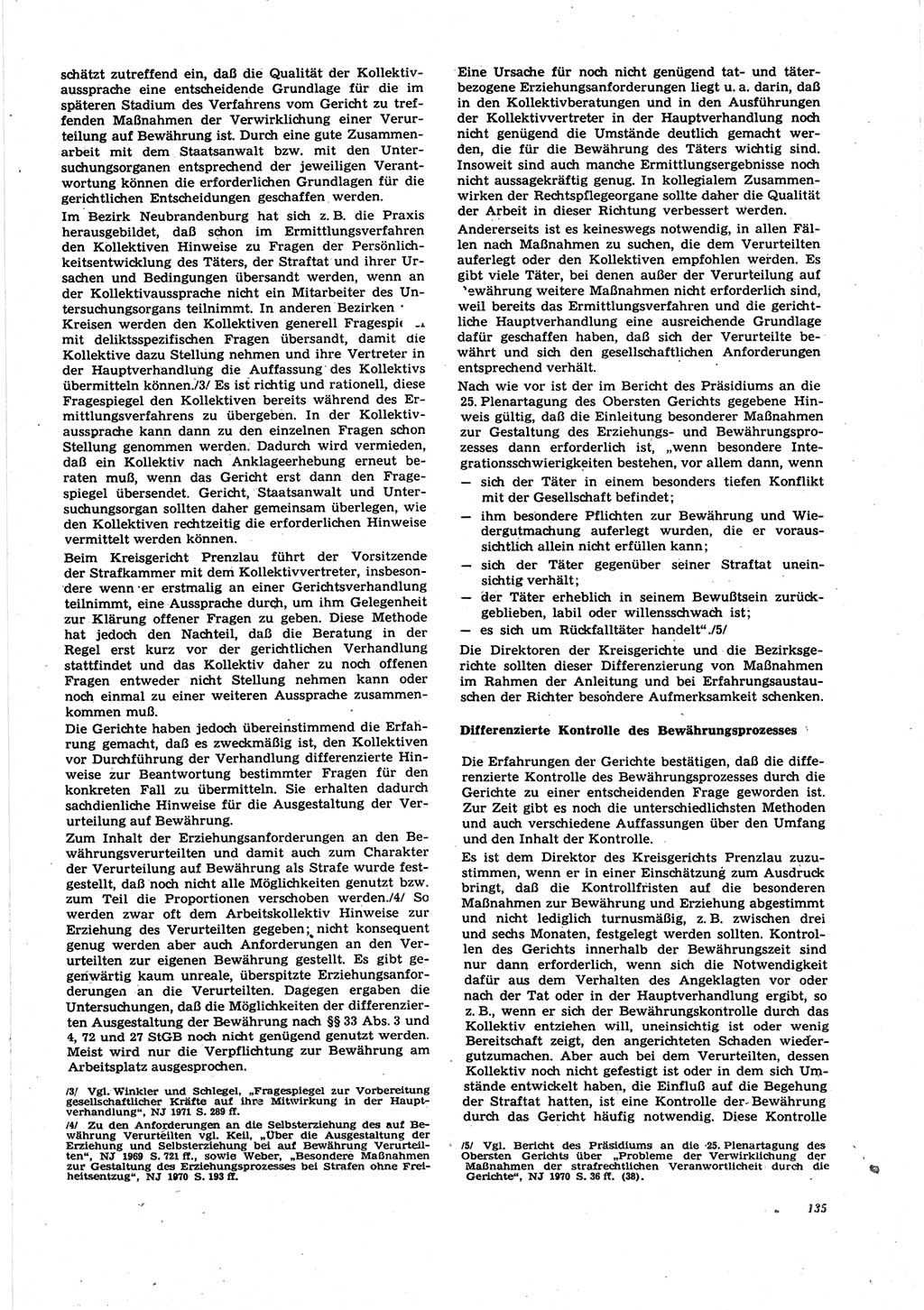Neue Justiz (NJ), Zeitschrift für Recht und Rechtswissenschaft [Deutsche Demokratische Republik (DDR)], 27. Jahrgang 1973, Seite 135 (NJ DDR 1973, S. 135)