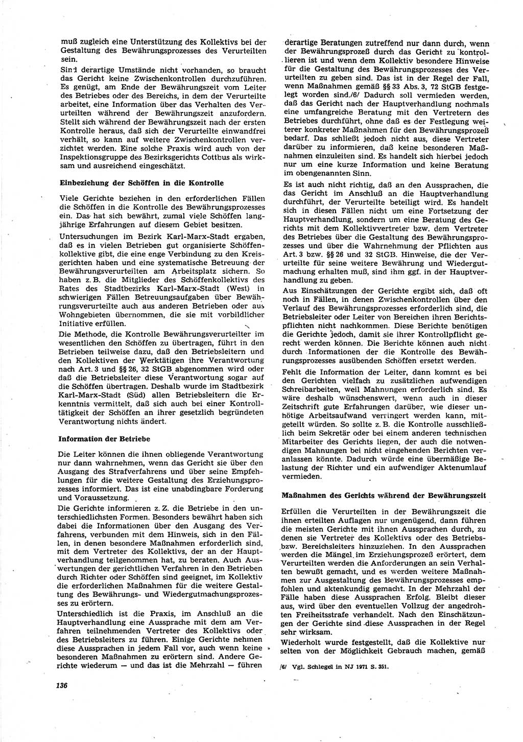 Neue Justiz (NJ), Zeitschrift für Recht und Rechtswissenschaft [Deutsche Demokratische Republik (DDR)], 27. Jahrgang 1973, Seite 136 (NJ DDR 1973, S. 136)